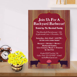 Rustic Farmhouse BBQ Party Invite Summer Party  招待状