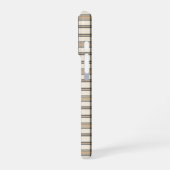 Rustic Farmhouse Beige and Brown Plaid Gift iPhoneケース (左側面)