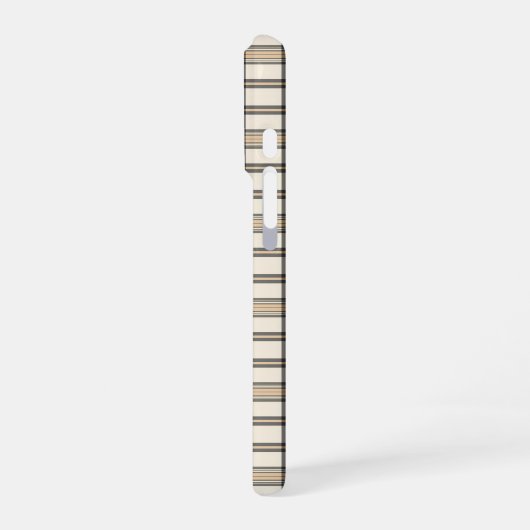 Rustic Farmhouse Beige and Brown Plaid Gift iPhoneケース (左側面)