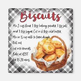 Rustic Farmhouse Biscuit Recipe Gingham Decor  マグネット