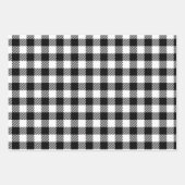 Rustic Farmhouse Black & White Checkered ラッピングペーパーシート (正面2)