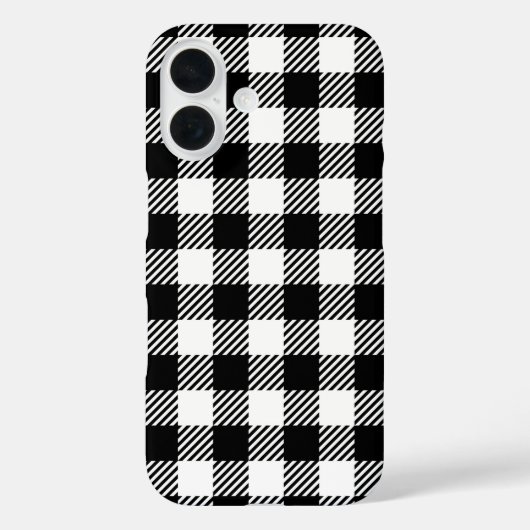 Rustic Farmhouse Black & White Checkered Case-Mate iPhoneケース (裏面)