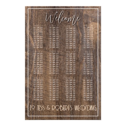Rustic Farmhouse Boho Woodgrain Elegant Chic フォトプリント (正面)