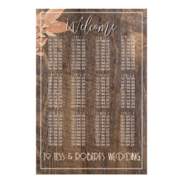 Rustic Farmhouse Boho Woodgrain Elegant Floral フォトプリント