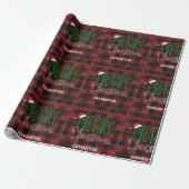 Rustic Farmhouse Buffalo Plaid Christmas Custom ラッピングペーパー (アンロールド)