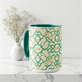 Rustic Farmhouse Celtic Design Vintage Art Green マグカップ