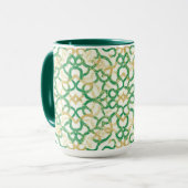 Rustic Farmhouse Celtic Design Vintage Art Green マグカップ (正面左)