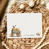 Rustic Farmhouse Chickens Monogram Personalized ノートカード