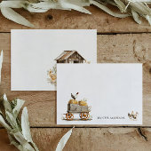 Rustic Farmhouse Chickens Monogram Personalized ノートカード