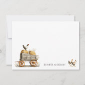Rustic Farmhouse Chickens Monogram Personalized ノートカード (正面)