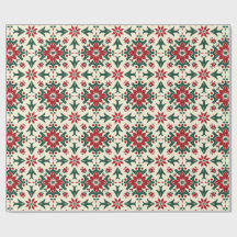 Rustic Farmhouse Christmas Floral Wrapping Paper