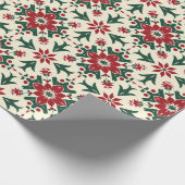 Rustic Farmhouse Christmas Floral Wrapping Paper ラッピングペーパー (角)