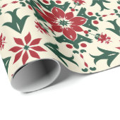 Rustic Farmhouse Christmas Floral Wrapping Paper ラッピングペーパー (ロールコーナー)