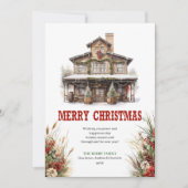 Rustic farmhouse Christmas greeting card printable シーズンカード (正面)