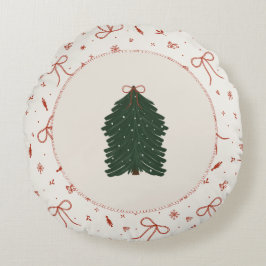 Rustic Farmhouse Christmas Tree ラウンドクッション