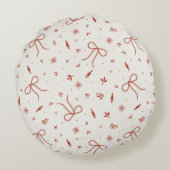 Rustic Farmhouse Christmas Tree ラウンドクッション (裏面)