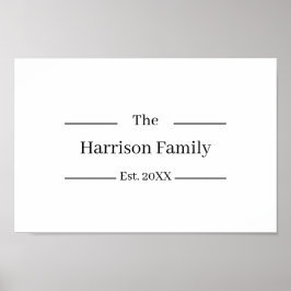 Rustic Farmhouse Custom Family Name Sign  ポスター