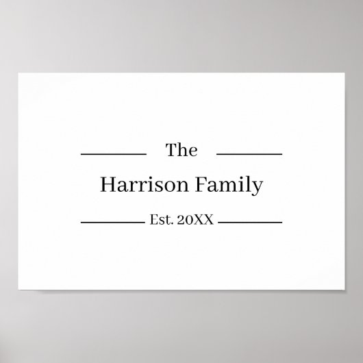 Rustic Farmhouse Custom Family Name Sign ポスター (正面)