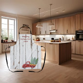 Rustic Farmhouse Distressed Wood Red Truck  エプロン