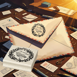 Rustic Farmhouse Distressed Wood Red Truck ラバースタンプ