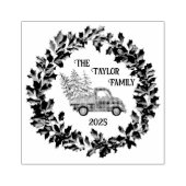 Rustic Farmhouse Distressed Wood Red Truck ラバースタンプ (インプリント)