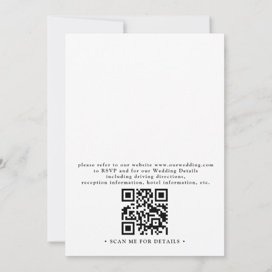 Rustic Farmhouse Elegant Barn QR Code Wedding 招待状 (裏面)