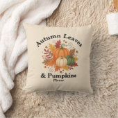 Rustic Farmhouse Fall Décor with Pumpkins クッション (ブランケット)