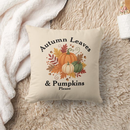 Rustic Farmhouse Fall Décor with Pumpkins クッション (ブランケット)