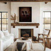 Rustic Farmhouse Family Last Name Western Decor ポスター