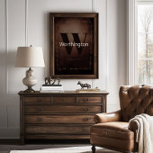 Rustic Farmhouse Family Last Name Western Decor ポスター