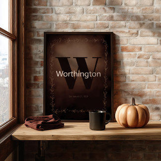 Rustic Farmhouse Family Last Name Western Decor ポスター