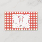Rustic Farmhouse Gingham QR Code Bakery 名刺 (正面)