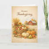 Rustic Farmhouse Happy Thanksgiving Harvest カード (正面)