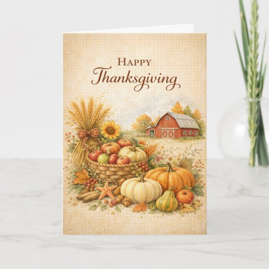 Rustic Farmhouse Happy Thanksgiving Harvest  カード (正面)