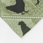 Rustic Farmhouse Hen Pattern – In Green フリースブランケット (角)