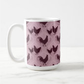 Rustic Farmhouse Hen Pattern – In Pink コーヒーマグカップ (左)