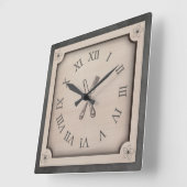 Rustic Farmhouse Kitchen Roman Numeral Wall Clock スクエア壁時計 (傾斜)