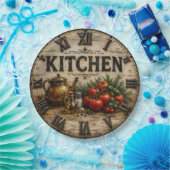 Rustic Farmhouse Kitchen Tomatoes & Herbs Vintage ペーパープレート (パーティー)