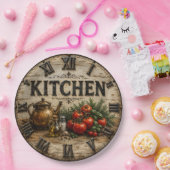 Rustic Farmhouse Kitchen Tomatoes & Herbs Vintage ペーパープレート (パーティー)