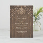 Rustic Farmhouse Lights Vintage QR Code Wedding 招待状 (スタンド正面)