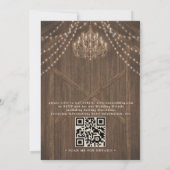Rustic Farmhouse Lights Vintage QR Code Wedding 招待状 (裏面)