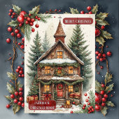 Rustic Farmhouse Magic Christmas Cottage Decor シーズンカード