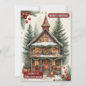 Rustic Farmhouse Magic Christmas Cottage Decor シーズンカード (正面)