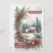 Rustic Farmhouse Magic Christmas Country Berries  シーズンカード (正面)