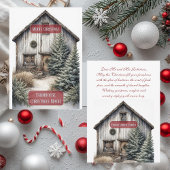 Rustic Farmhouse Magic Christmas Country Pine Tree シーズンカード