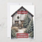 Rustic Farmhouse Magic Christmas Country Pine Tree シーズンカード (正面)