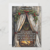 Rustic Farmhouse Magic Christmas Fireplace Hearth  シーズンカード (裏面)