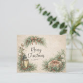 Rustic Farmhouse Merry Christmas  シーズンポストカード (スタンド正面)