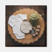 Rustic farmhouse Pregnancy Announcement keepsake  マグネット (正面)