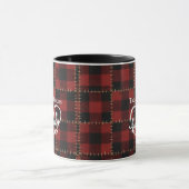 Rustic Farmhouse Red Buffalo Plaid Family Name  マグカップ (中央)